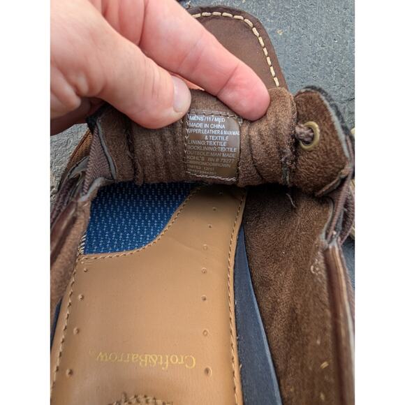Croft & Barrow Mens Leather Boat Shoes 11 Bronco Brown Loafers Core Technology - Picture 5 of 5